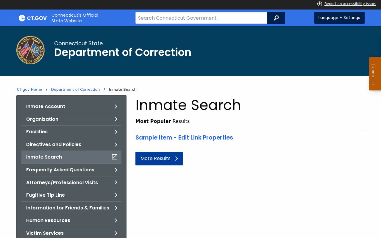 Waterbury criminal history Connecticut DOC inmate search
